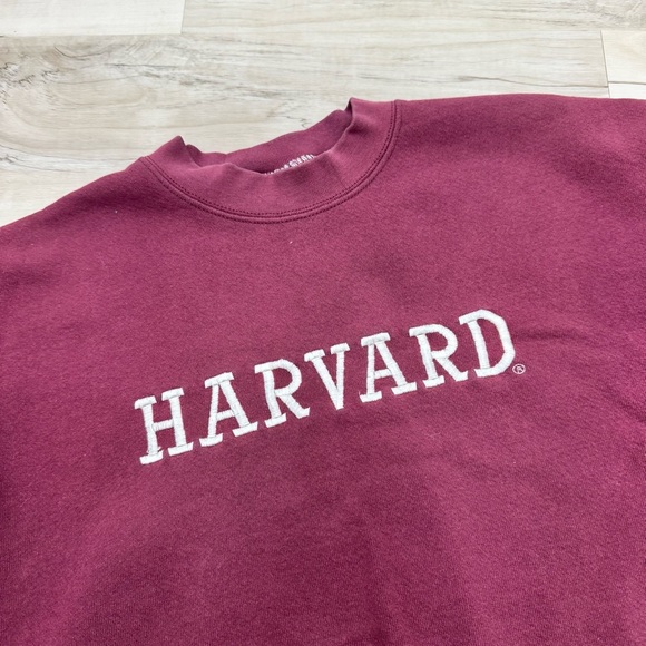 Vintage Lee Harvard University Maroon Red embroidered crewneck sweatshirt Unisex - Picture 3 of 8